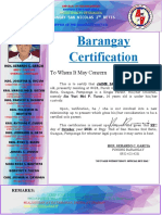 Certifacte For Solo Parent