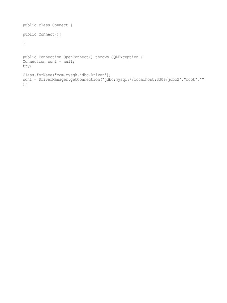 MySQL JDBC Connection Example | PDF