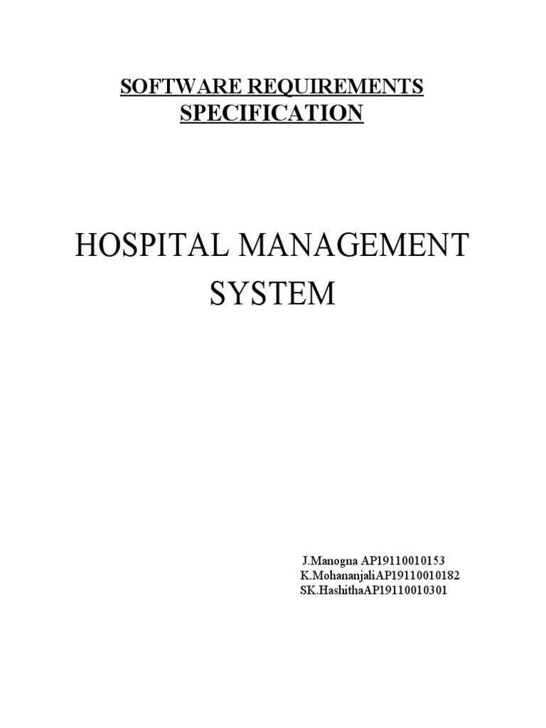 Hospital Management System SRS Document | PDF | Graphical User ...