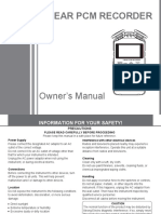 Linear PCM Recorder: Owner's Manual