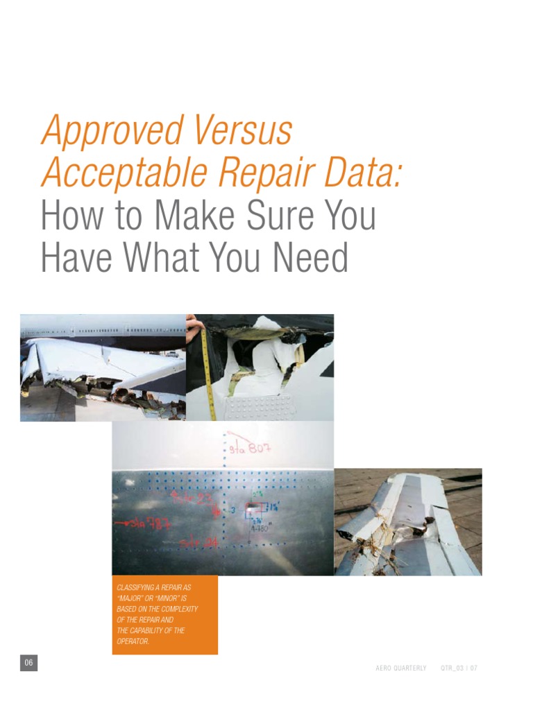 Approved vs Acceptable Repair Data | PDF | Aviation | Aeronautics
