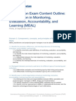 Certification Exam Content Outline: Certification in Monitoring, Evaluation, Accountability, and Learning (MEAL)
