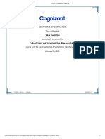 Course Completion Certificate Cognizant Code of Ethics