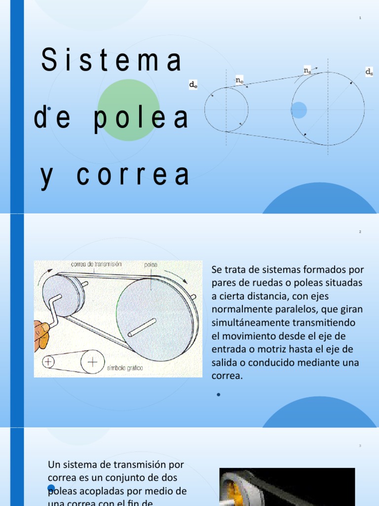 Apelar a ser atractivo Oso polar sarcoma Sistema de Polea y Correa | PDF | Transmisión (Mecánica) | Eje