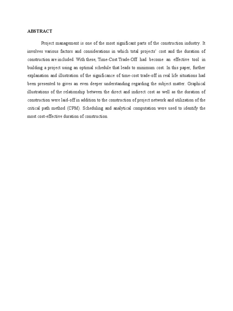 Time Cost Trade Off Download Free Pdf Project Management Economies