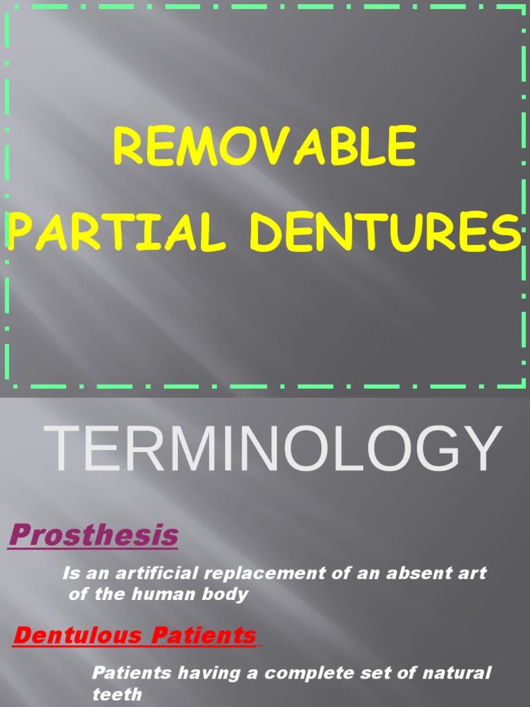 Removable Partial Dentures PDF Dentures Dental Implant