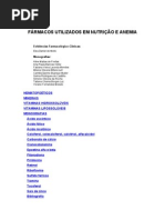Fármacos UTILIZADOS em nutrição e anemia
