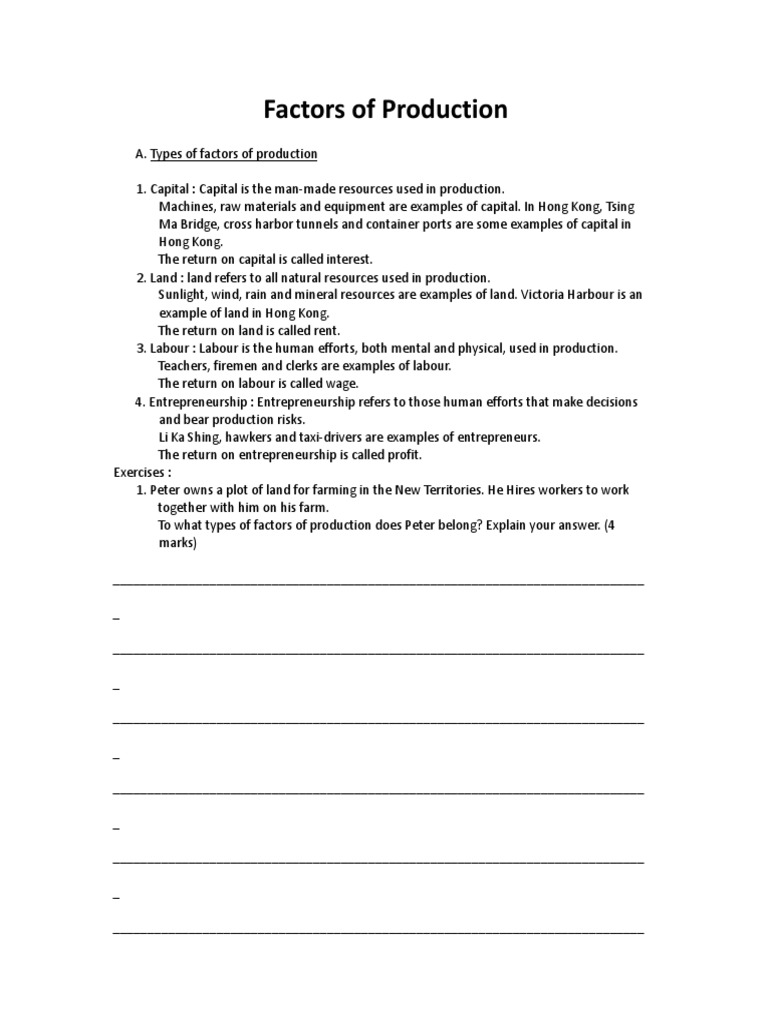 Factors of Production | PDF | Labour Economics | Working Time