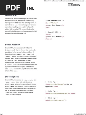 Semantic HTML Elements Guide | PDF | Html | Software Engineering