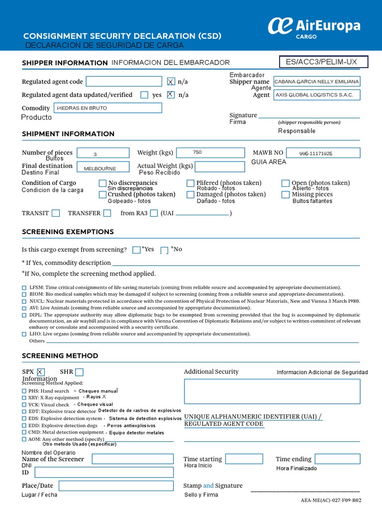 Carta Seguridad Air Europa - Jun 2019 | PDF | Freight Transport ...