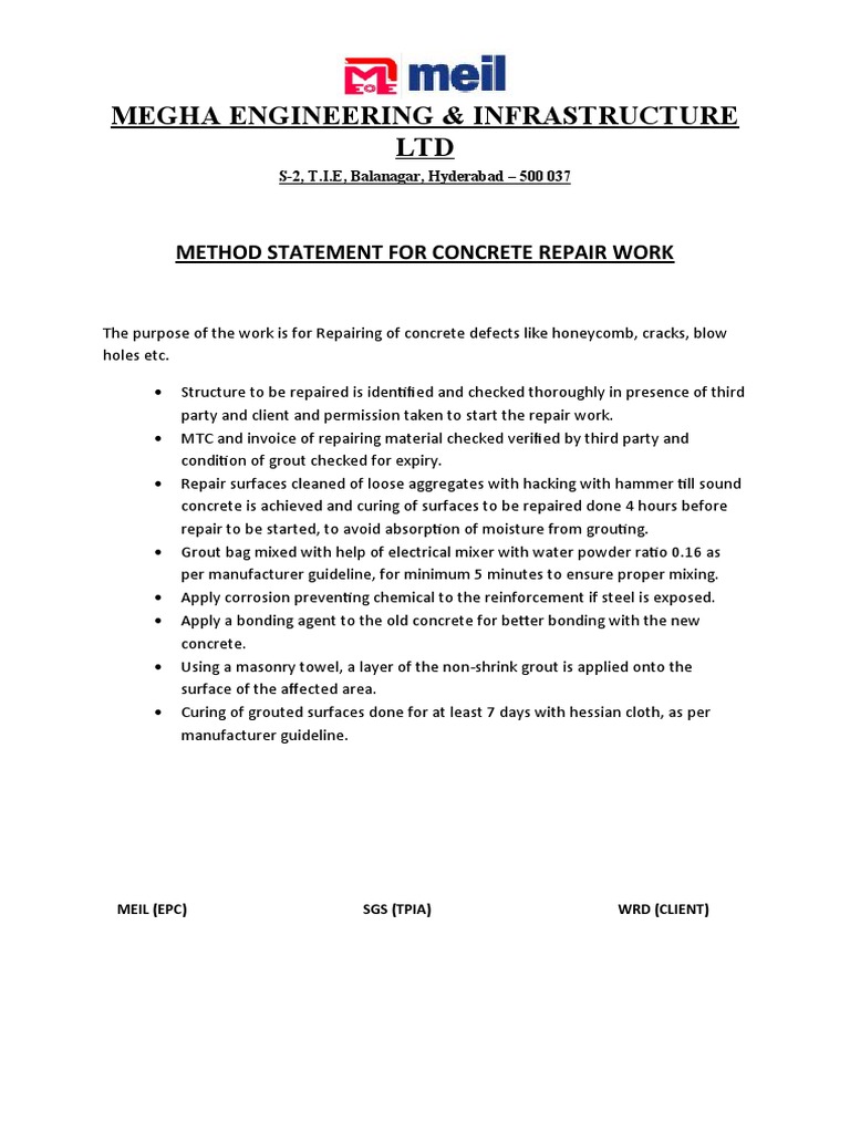Method Statement Tiles - Granite Work | PDF
