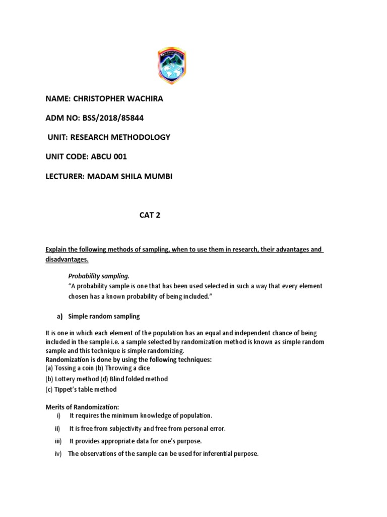 Sampling Methods in Research Explained | PDF | Sampling (Statistics ...