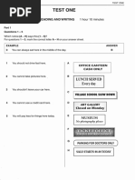 Test One: Paper 1: Reading and Writing