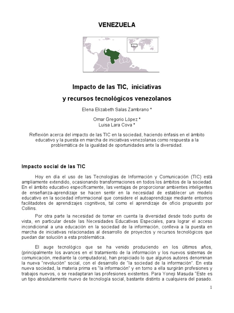 Tic en Venezuela | PDF | Tecnología de información y comunicaciones ...
