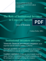 The Role of Institutional Investors in Corporate Governance