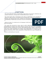 Course Description: MATHEMATICS in The MODERN WORLD First Semester SY 2021 - 2022