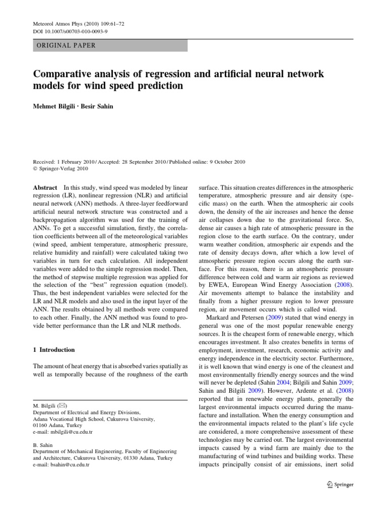 Comparative Analysis of Regression and Arti - Cial | PDF | Artificial ...