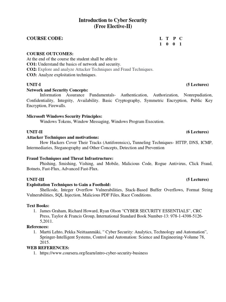 Cyber Security Syllabus18 19 | PDF