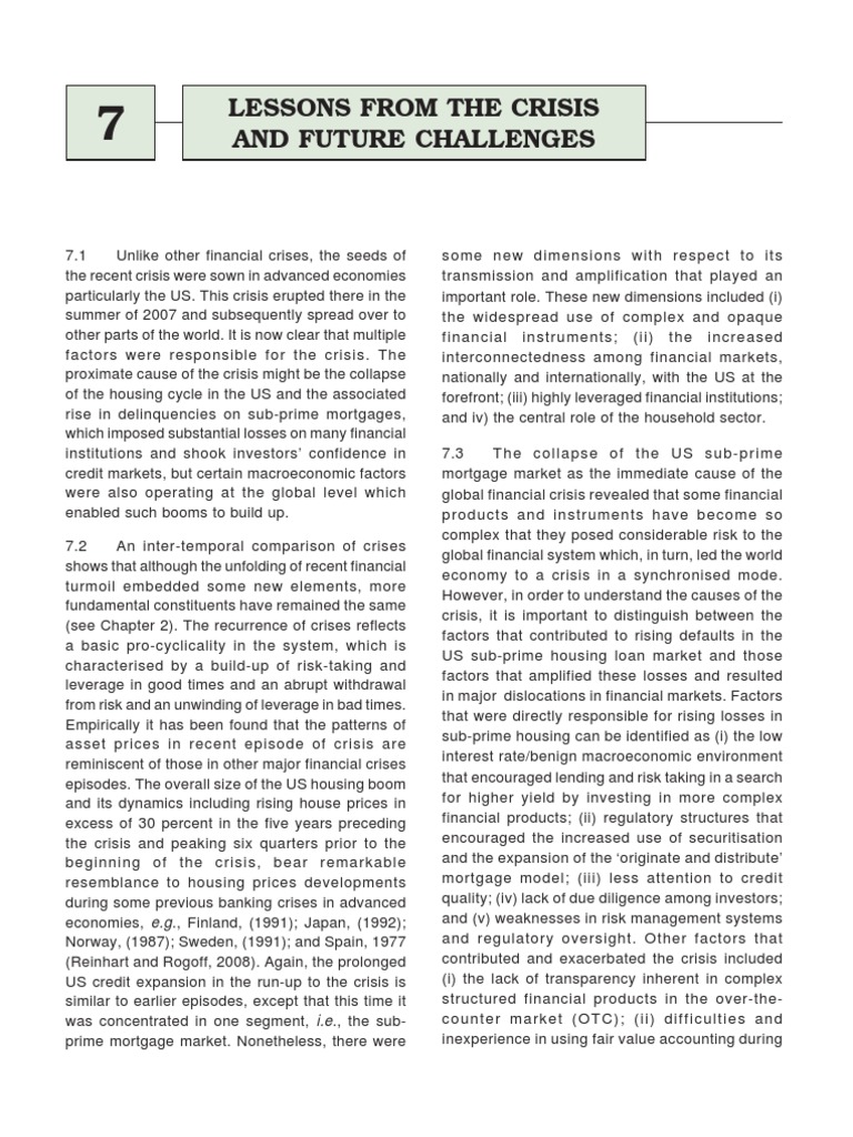 Lessons From The Crisis and Future Challenges | PDF | Monetary Policy ...