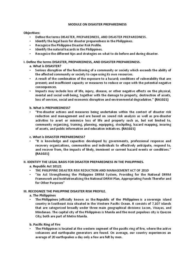 Disaster Preparedness in the Philippines | PDF | Emergency Management ...