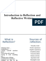 Introduction To Reflection and Reflective Writing