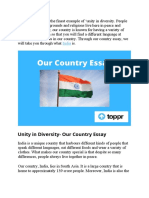 Unity in Diversity-Our Country Essay: India