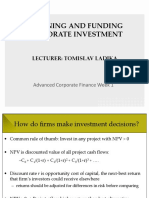 Planning and Funding Corporate Investment: Lecturer: Tomislav Ladika