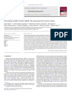 Personality Profile of Adult ADHD- The Alternative Five Factor Model