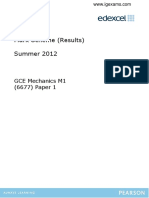 Mark Scheme (Results) Summer 2012: GCE Mechanics M1 (6677) Paper 1