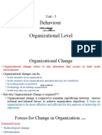 Behaviour at Organizational Level: Unit - 5