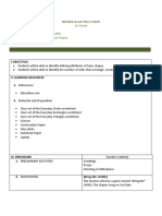 Detailed Lesson Plan in Math Time Allotment: Subject Matter: 1st Grade 50 Minutes: Know Your Shapes