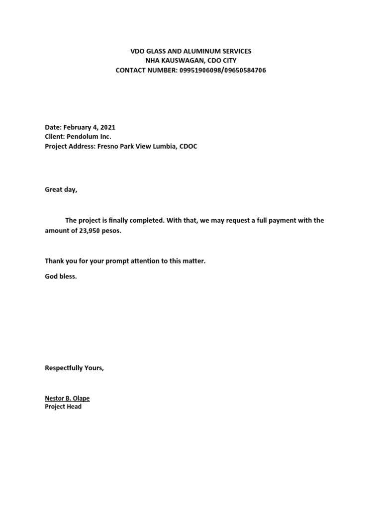 Request Letter | PDF