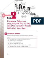 Possessive Adjectives (My, Your, His, Her, Its, Our, Their) and Demonstrative Words (This, That, These, Those)