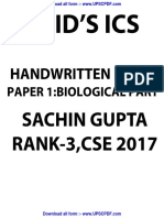 Sachin Gupta UPSC Rank 3 Biology Notes