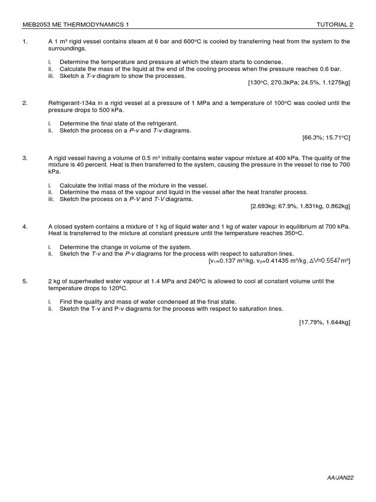 Thermodynamics Tutorial on Steam and Refrigerants | PDF | Steam | Water ...