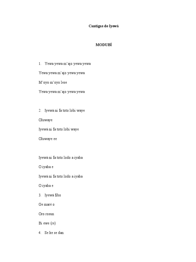 Cantigas Yewa Pdf