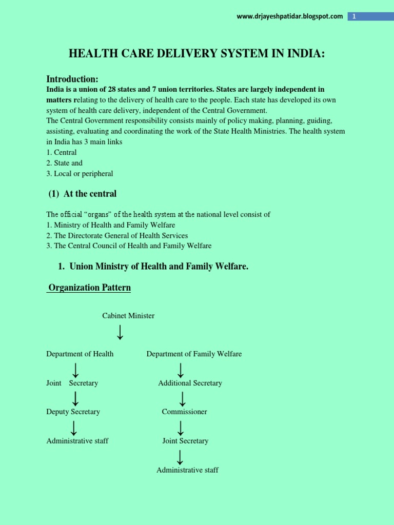 Health Care Delivery System in India | PDF | Health Sciences | Health Care