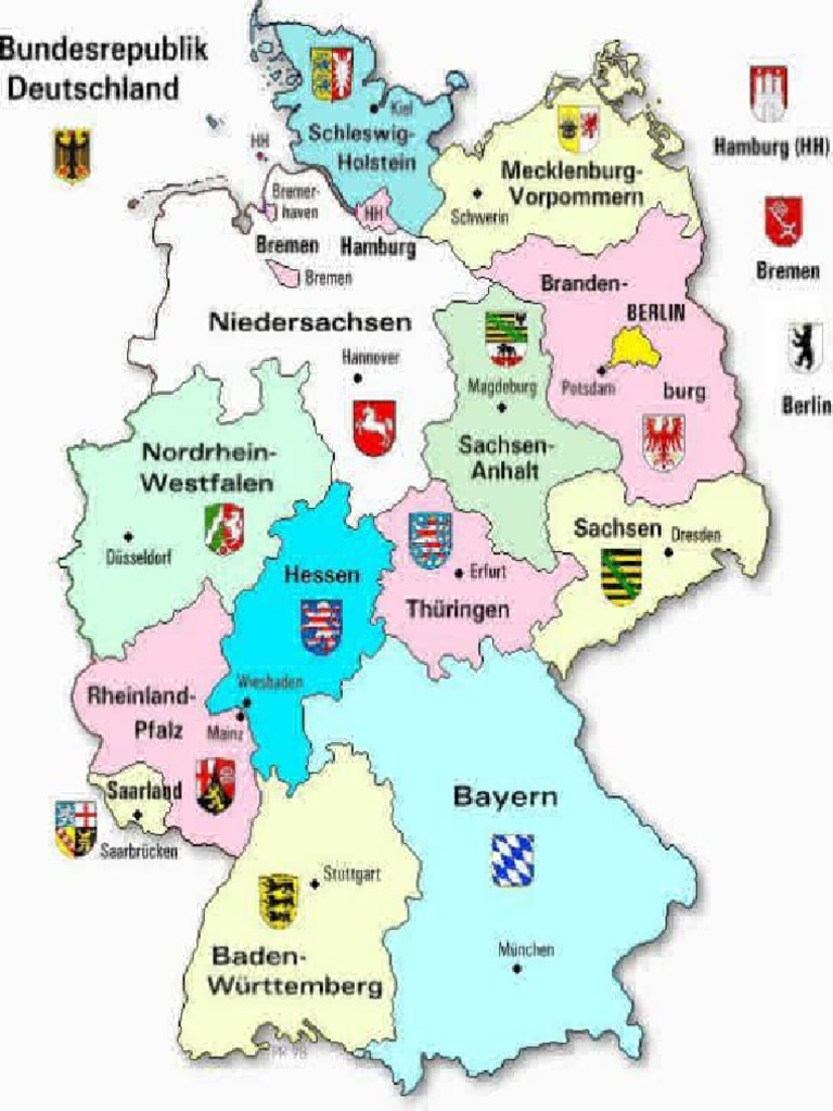 Bundesländer Karte Mit Flagge Und Hauptstadt PDF