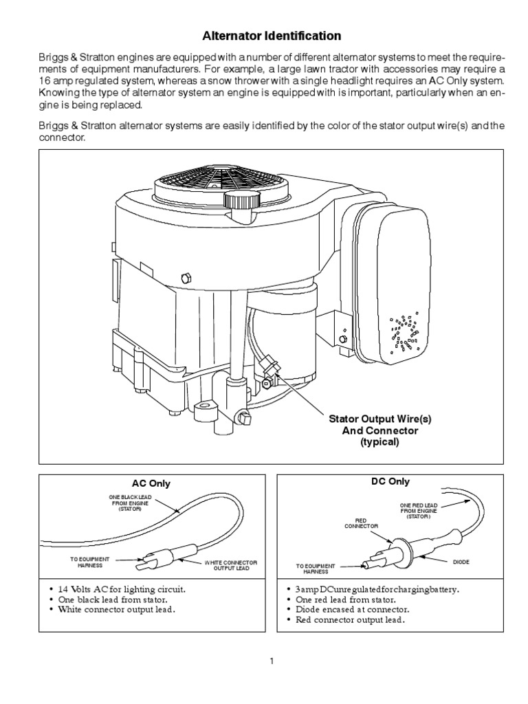 Brigg & Stratton Vanguard 16 HP Basic Wiring Diagram PDF