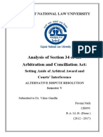 Analysis of Section 34 of The Arbitration and Conciliation Act
