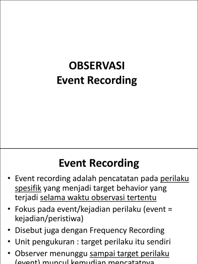 5 Psikodiagnostika 1 Event Recording Pdf