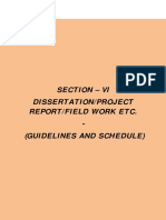Section - Vi Dissertation/Project Report/Field Work Etc. - (Guidelines and Schedule)