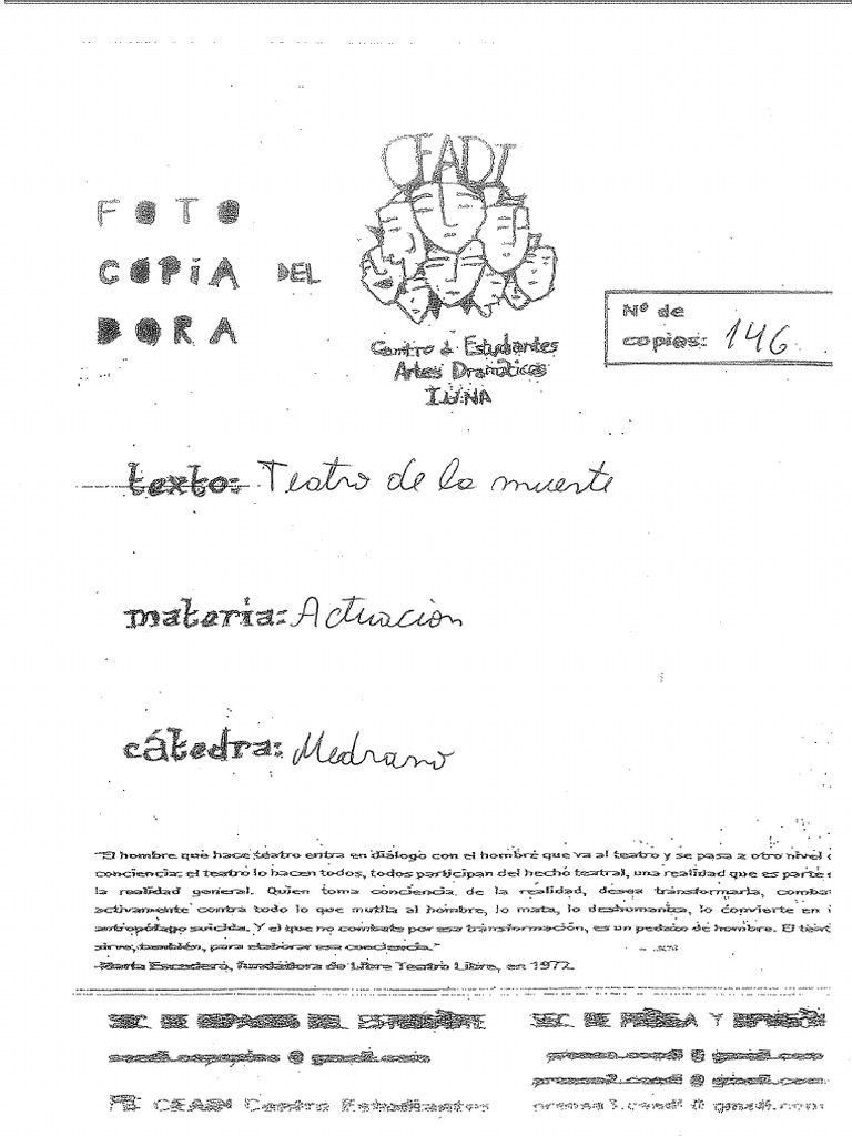 El Teatro de La Muerte Kantor, TadeuzRotado PDF