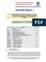 Especificaciones Tecnicas - Cobertura Metalica