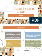 The Human Person in Society: Lesson 7