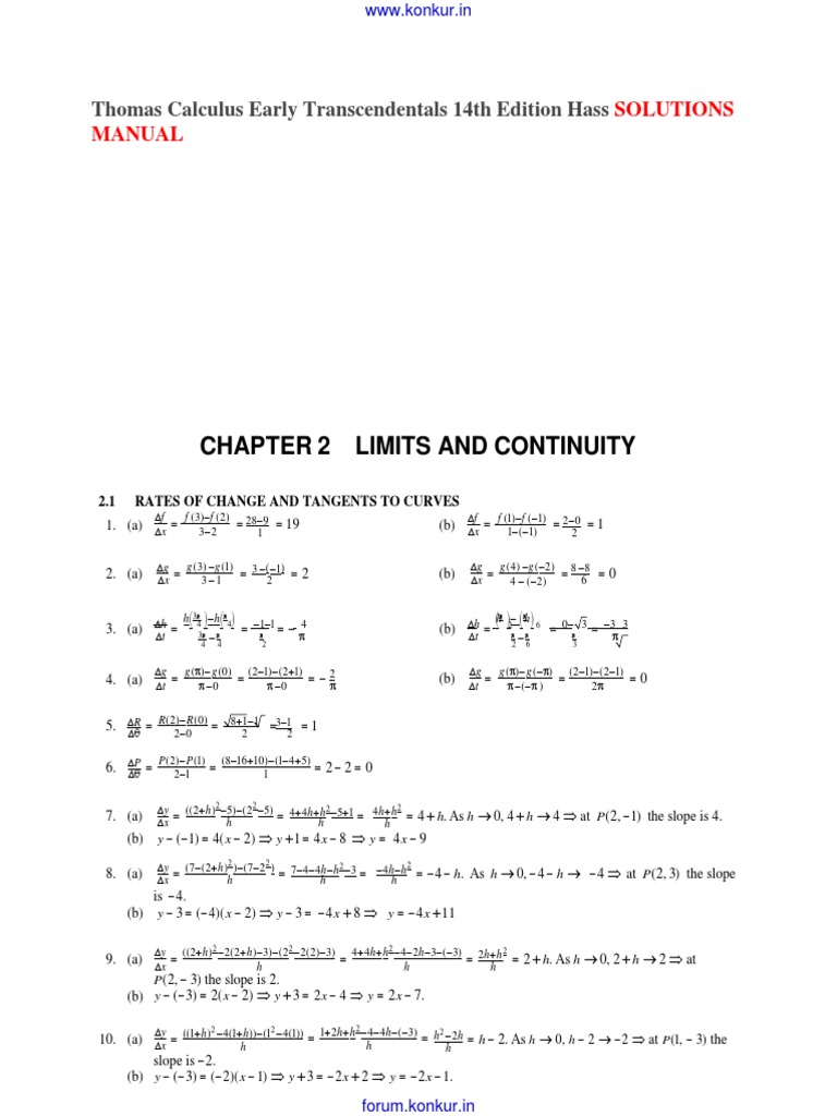 Thomas Calculus 14th Edition Pdf Solutions