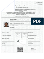 Certificado de Nacimiento Jorge Chinchilla