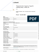 Product Data Sheet: Thermal Unit, Type S, Type B, Melting Alloy, Class 20