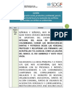 Guión Foro Taller - Pacto Territorial Los Milagros