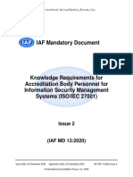 Iaf Md13 2020 Isms Ab Competence Iso-Iec 27001